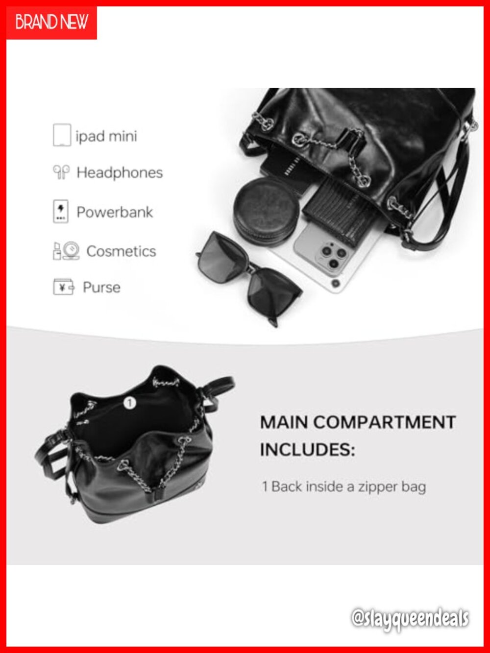 Leather Mini Backpack Purse for Women Convertible 3-in-1 Shoulder Handbag - Picture 3 of 5
